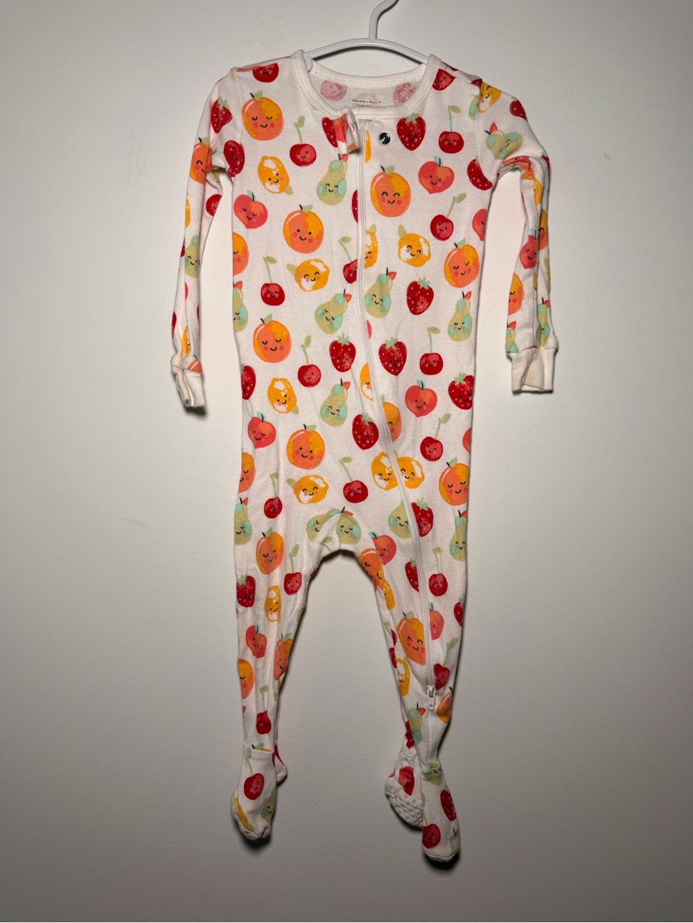 Members mark tight fit sleep & play footies zippered fruit print cute